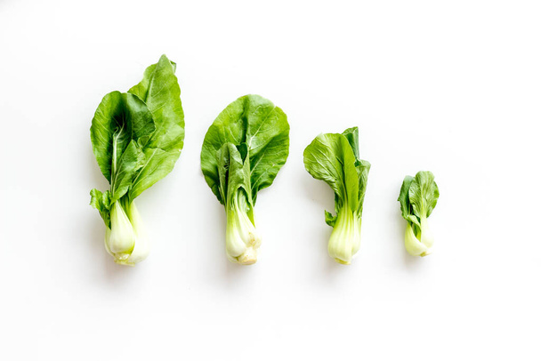 Bok choy pattern on white background top-down - Foto, immagini