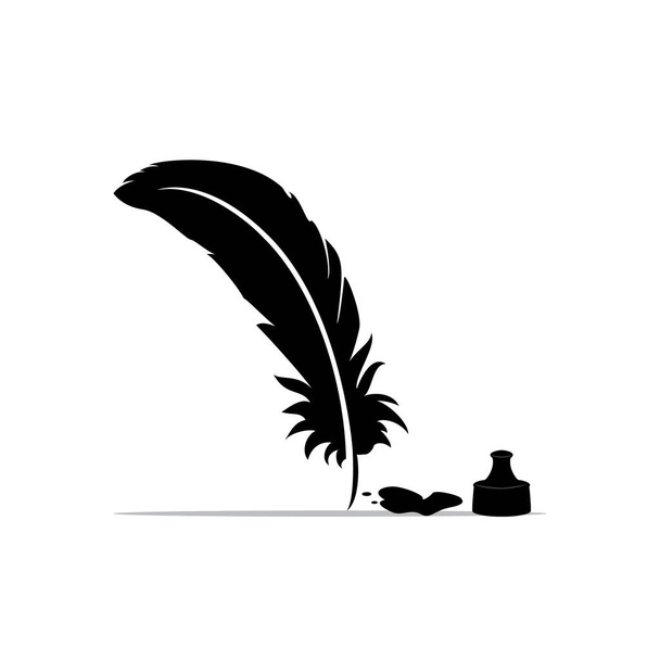plumas un logotipo de tinta icono diseño vector
 - Vector, Imagen