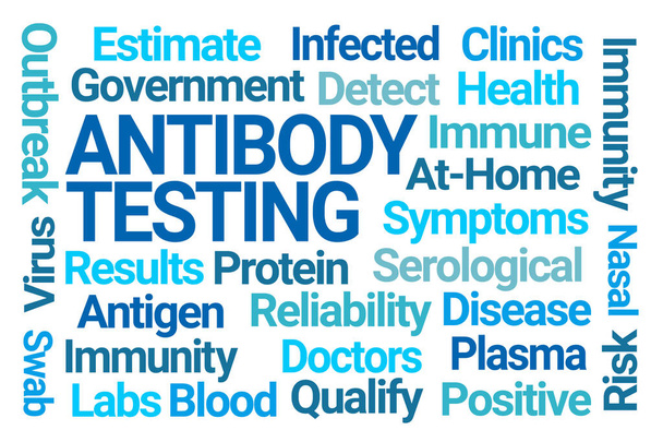Antibody Testing Word Cloud on White Background - Photo, Image