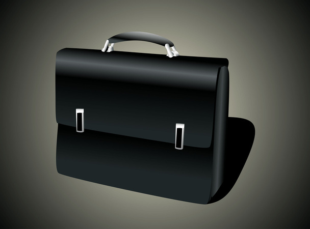 Black leather briefcase - Διάνυσμα, εικόνα
