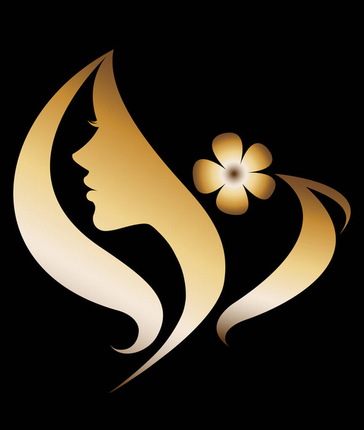illustration vector of women silhouette icon on black background - Vector, Image