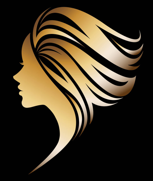 vetor de ilustração de mulheres ícone silhueta no fundo preto
 - Vetor, Imagem