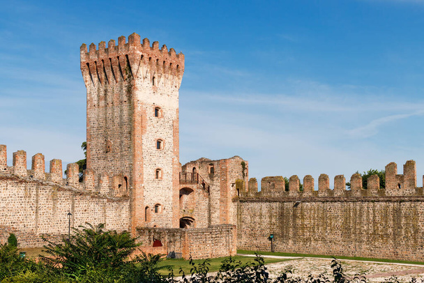 View on a medieval tower of the Carrarese Castle of Este - Photo, Image