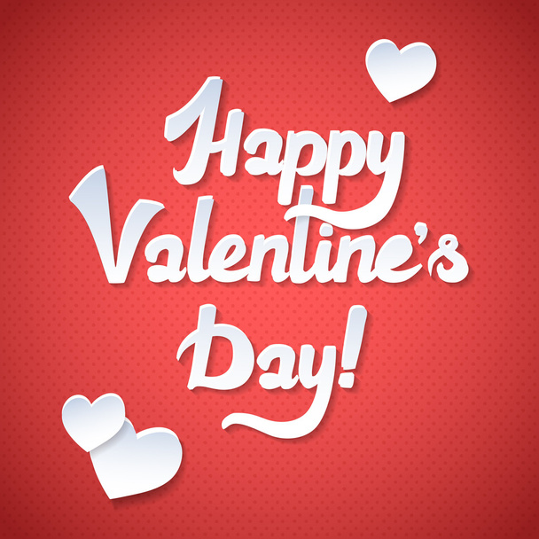 Happy Valentine's Day Card and Pink Background. Happy Valentines day card with trendy elegant script type - Вектор, зображення