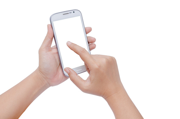 Απομονώστε το χέρι οθόνη αφής για το έξυπνο τηλέφωνο - Φωτογραφία, εικόνα