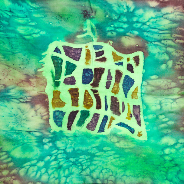 padrão abstrato em seda batik artesanal
 - Foto, Imagem