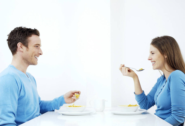 Couple having breakfast together - Fotó, kép