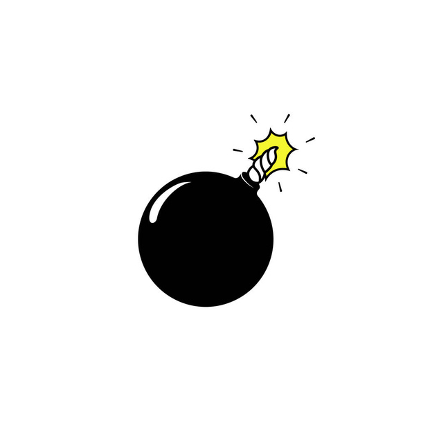 Bomba karikatür ikonu düz. İzole edilmiş beyaz arkaplanda vektör. Eps 10 - Vektör, Görsel