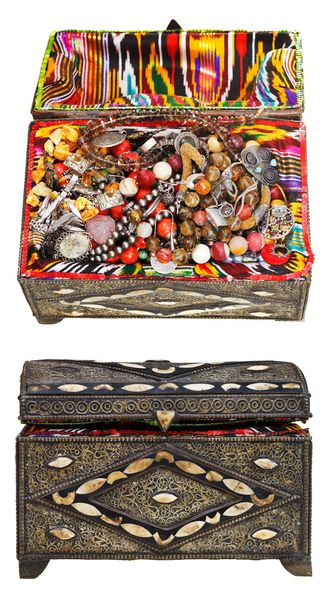 ensemble de coffres au trésor décorés anciens
 - Photo, image