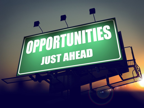 Opportunities Just Ahead on Green Billboard. - Photo, Image