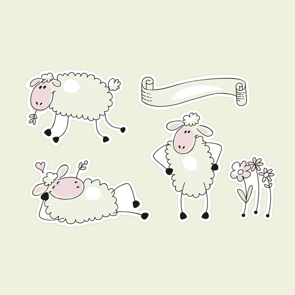 szczęśliwy owiec - Wektor, obraz