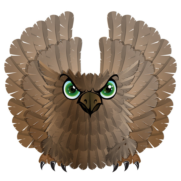 Nocturnal birds of prey. Owl. - Vector, Image