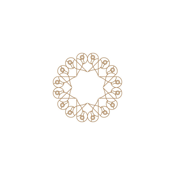 Vector logo design template - abstract symbol in ornamental arabic style - emblem for luxury products, hotels, boutiques, jewelry, oriental cosmetics, restaurants, shops and stores - Vector, Image