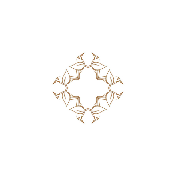 Modèle de conception de logo vectoriel symbole abstrait dans le style arabe ornemental emblème pour les produits de luxe, hôtels, boutiques, bijoux, cosmétiques orientaux, restaurants, magasins et magasins - Vecteur, image