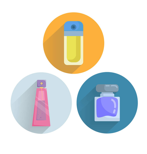 perfume colorful flat icon with long shadow. perfume flat icon - Vector, Image