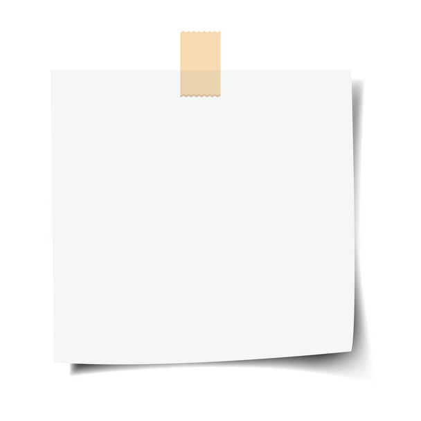 Note Paper With White Background - Vector, Image