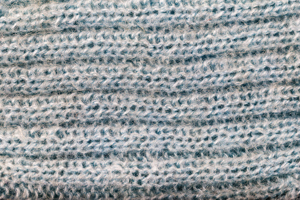 Texture tricot laine bleue. Contexte. - Photo, image