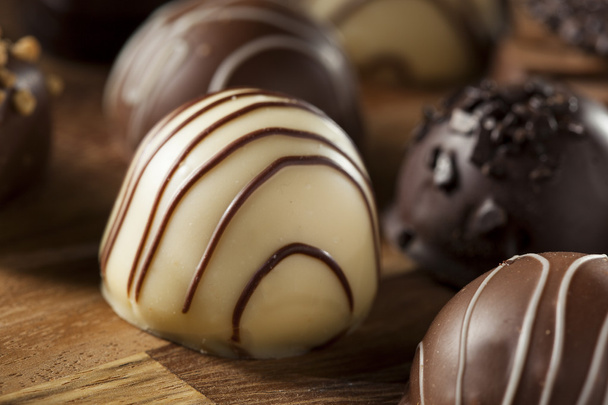Gourmet Fancy Dark Chocolate Truffle Candy - Photo, Image
