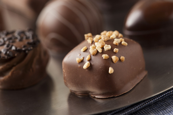 Gourmet Fancy Dark Chocolate Truffle Candy - Photo, Image