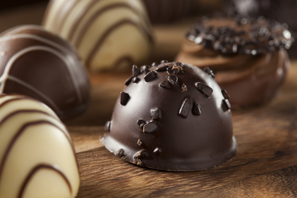Gourmet Fancy Dark Chocolate Truffle Candy - Photo, image