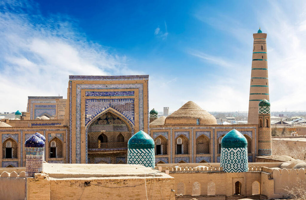 Khiva, Özbekistan 'ın hava görüntüsü  - Fotoğraf, Görsel