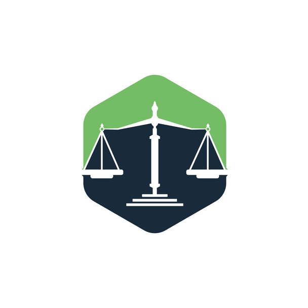 Wet en advocaat Logo Design. Advocatenkantoor en kantoor vector logo ontwerp. - Vector, afbeelding