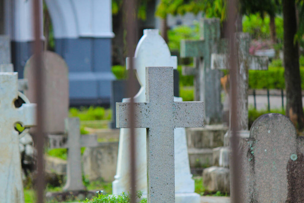 Sri Lanka başkentindeki Katolik mezarlığı - Fotoğraf, Görsel