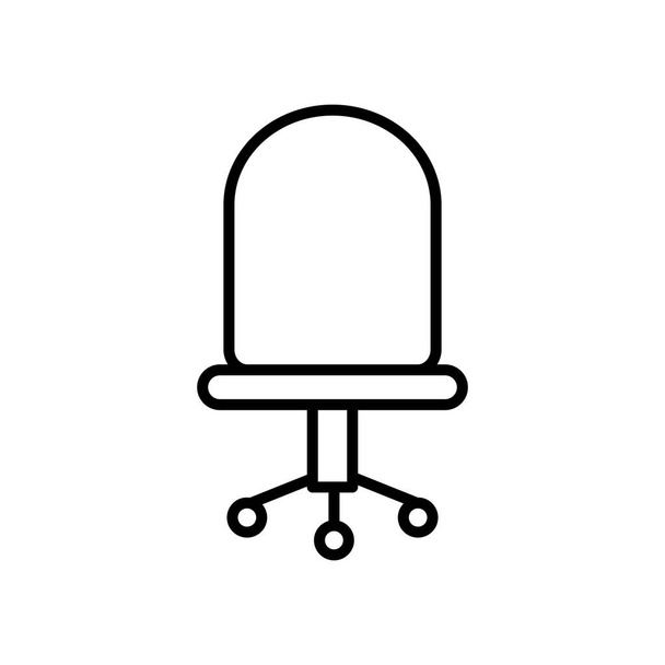 ikona krzesła biurowego, linia - Wektor, obraz