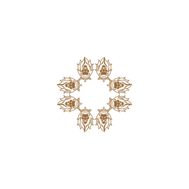 Modèle de conception de logo vectoriel symbole abstrait dans le style arabe ornemental emblème pour les produits de luxe, hôtels, boutiques, bijoux, cosmétiques orientaux, restaurants, magasins et magasins - Vecteur, image