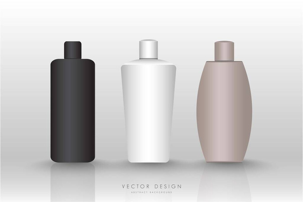  Güzellik ürünü çizimi için kozmetik şişe sıvısı kabını taklit et - Vektör, Görsel
