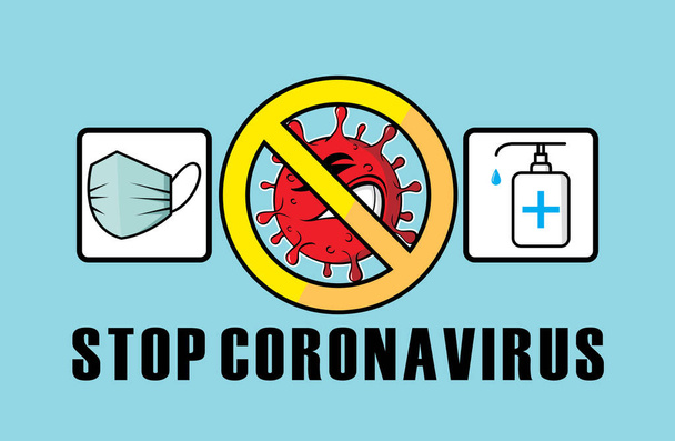 Tiré à la main de Stop coronavirus, Illustration vectorielle - Vecteur, image