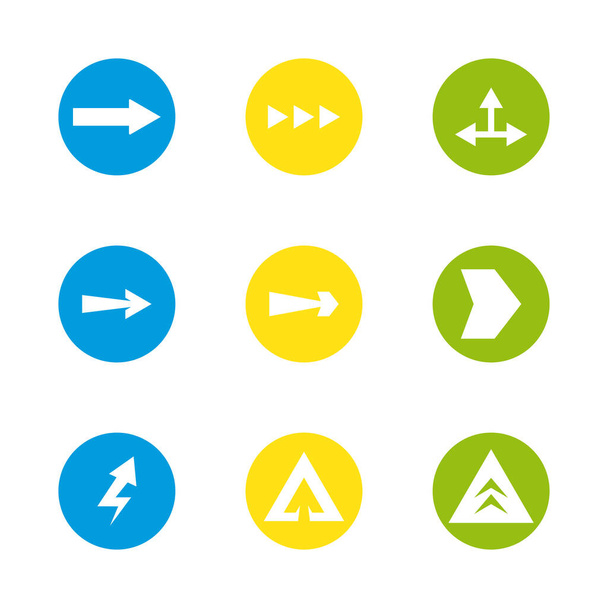 Arrows with differents directions block style icon set vector design - Vettoriali, immagini