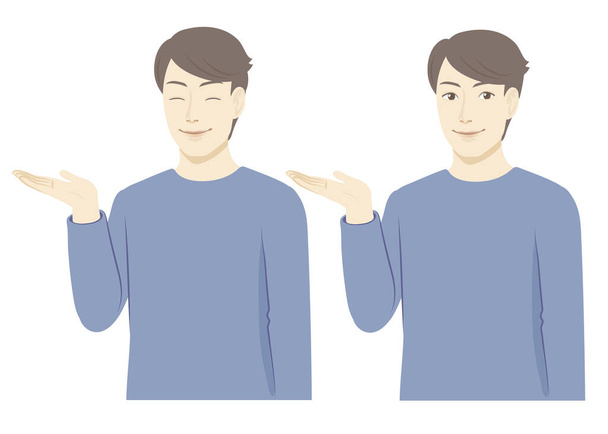 Απεικόνιση ανθρώπου / καθοδήγηση με το χέρι - Διάνυσμα, εικόνα