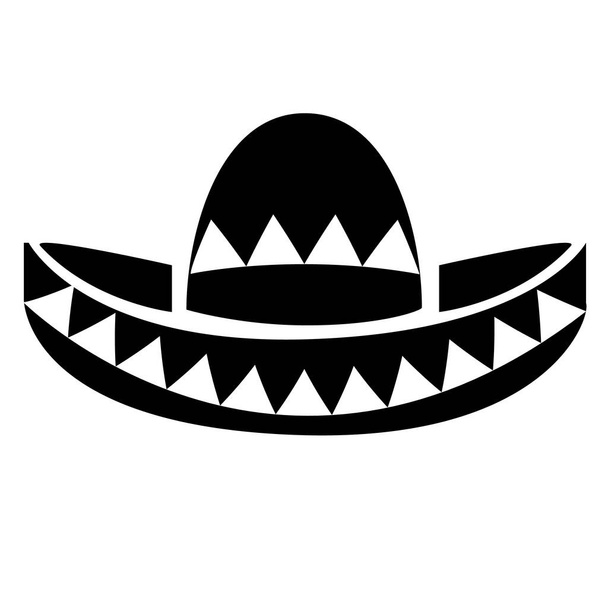 мексиканський сомбреро капелюх на білому тлі. латиноамериканський символ. традиційний знак капелюха
. - Вектор, зображення