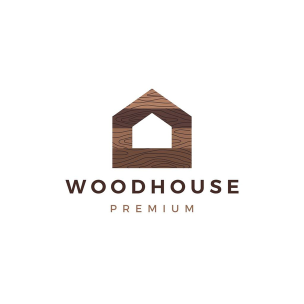 madera casa madera panel pared fachada cubierta wpc vinilo hpl logo vector icono ilustración
 - Vector, Imagen