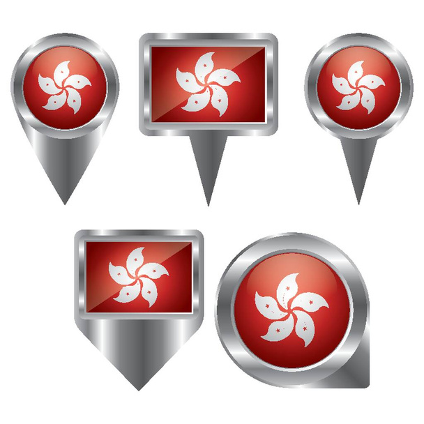 hong kong flag icons - Vector, Imagen