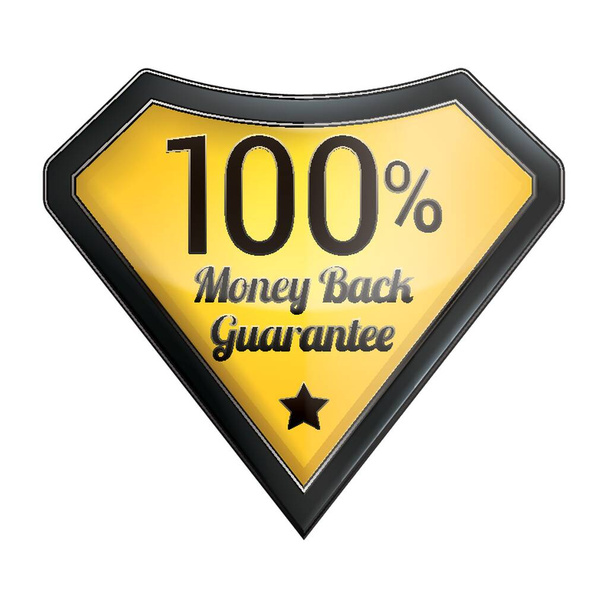 100 money back guarantee label - Вектор,изображение