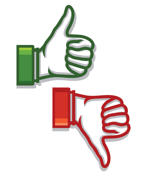 Thumb up and down icons - Vector, Image