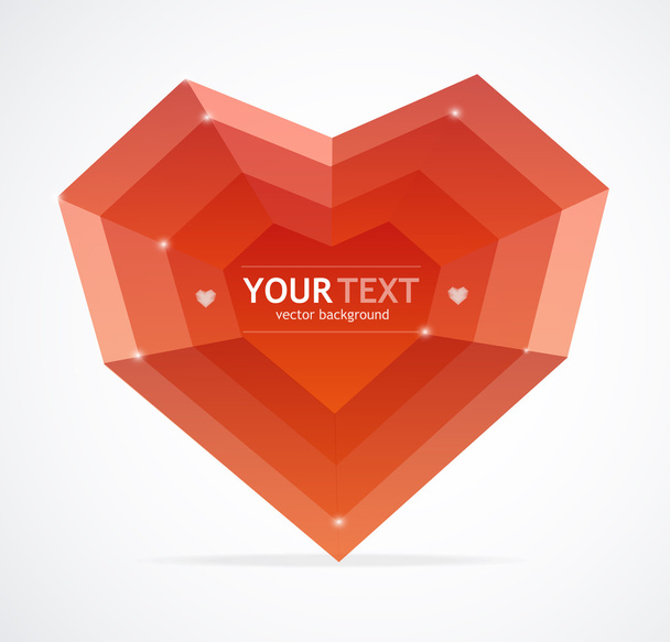 Heart flat Valentines day card vector background - Vettoriali, immagini