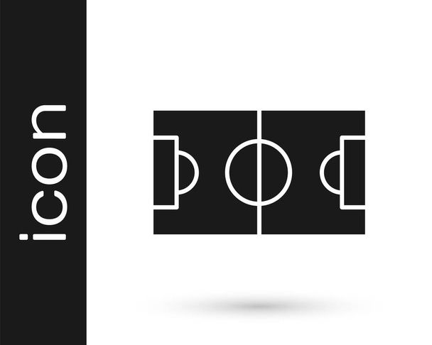 Graues Fußball- oder Fußballfeld-Symbol isoliert auf weißem Hintergrund. Vektorillustration. - Vektor, Bild