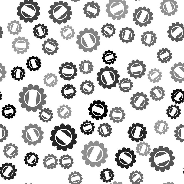 Black Bottle cap icon isolated seamless pattern on white background.  Vector Illustration. - Vector, Image