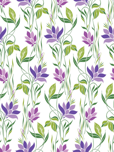 Seamless Asian textile fabric pattern design - Vector, Image
