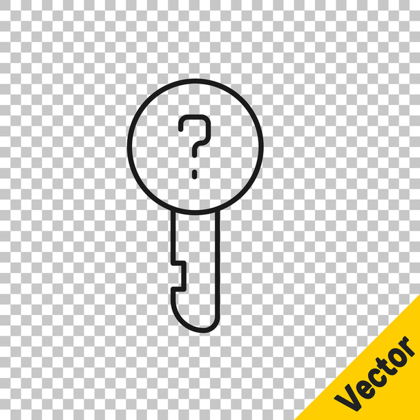 Černá čára Nedefinovaná ikona klíče izolovaná na průhledném pozadí. Vektorová ilustrace. - Vektor, obrázek