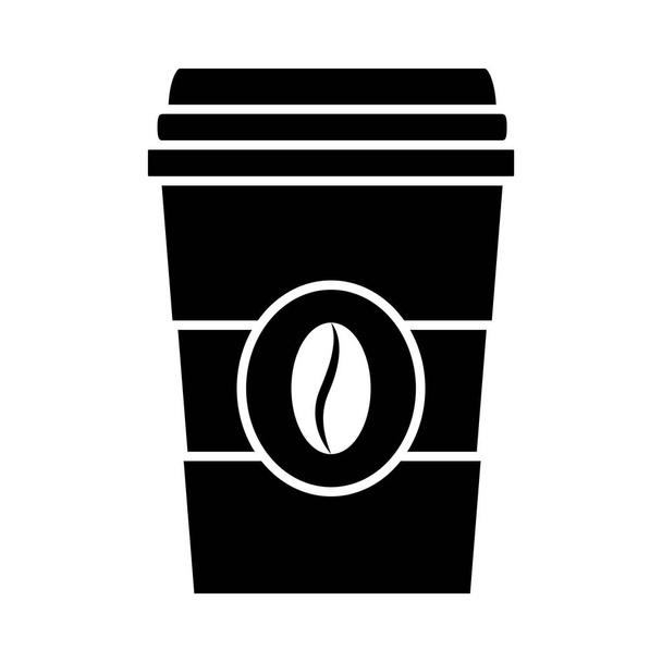 使い捨てコーヒー紙コップのアイコンシルエット - ベクター画像