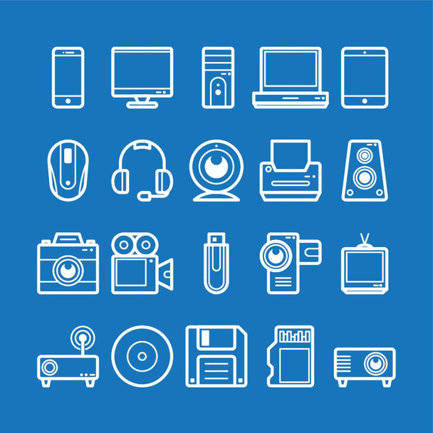 Collection of technology icons - Vecteur, image