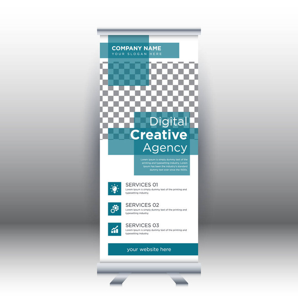 Kreatív absztrakt modern vállalati üzleti függőleges roll up banner design sablon vektor illusztráció koncepció kiállítás reklám, bemutató, borító kiadvány. - Vektor, kép