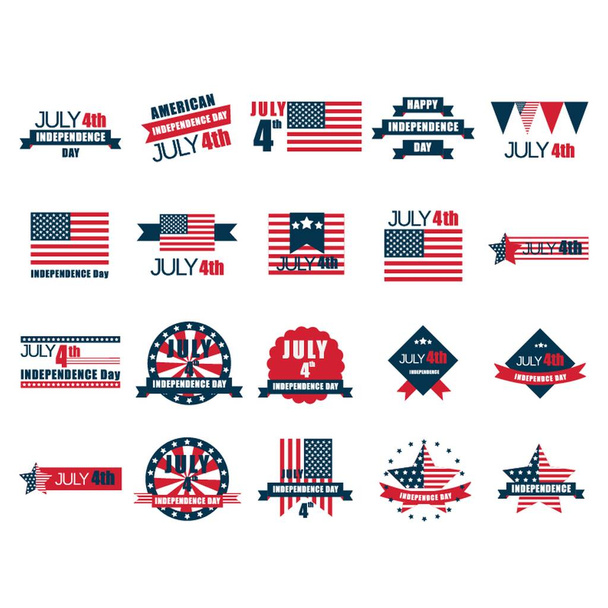 collection of us independence day icons - Vecteur, image