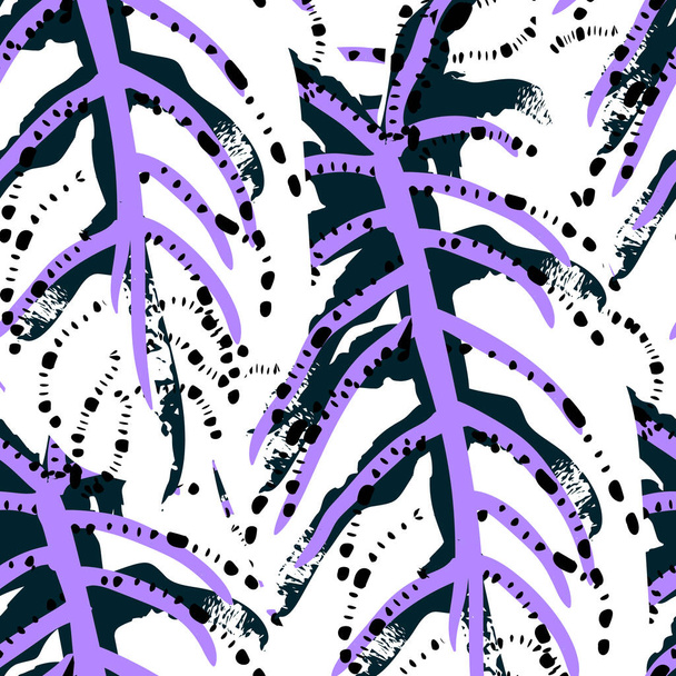 Tropical Leaf. Modern Motif. Jungle Print. Foliage - Vector, afbeelding