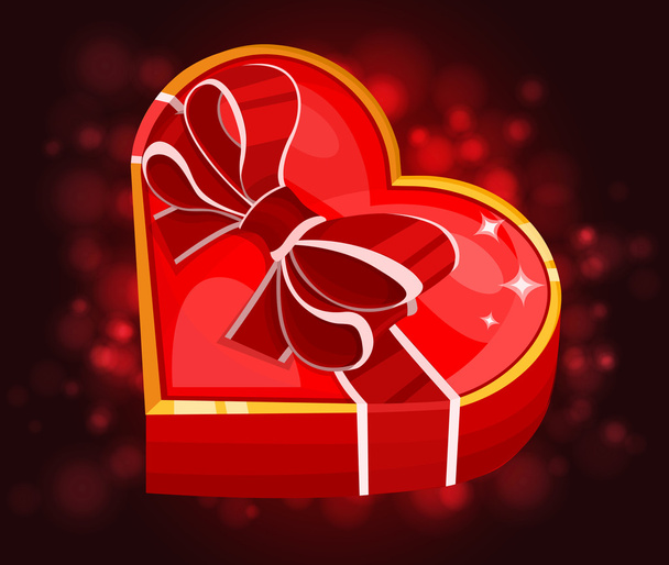 Red heart box - Вектор,изображение