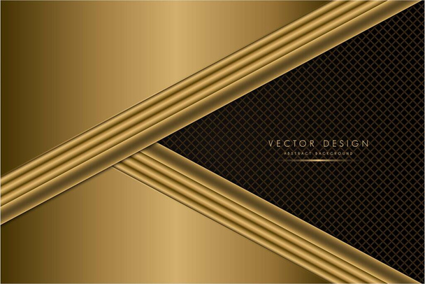  Luxury background of gold with golden lines vector illustration. - Vector, Image